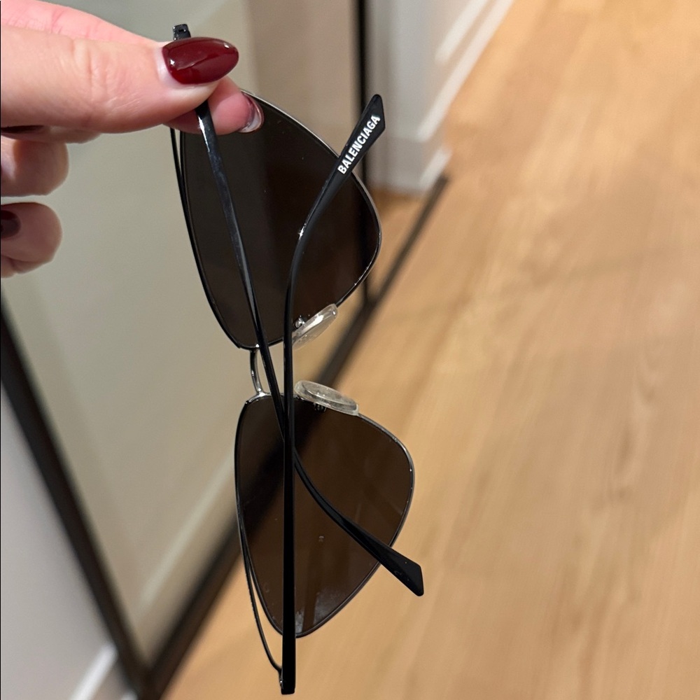 Authentic Balenciaga Silver and Black Sunglasses - Picture 6 of 8